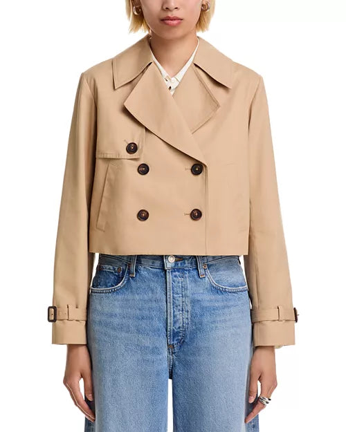 Cropped Twill Trench