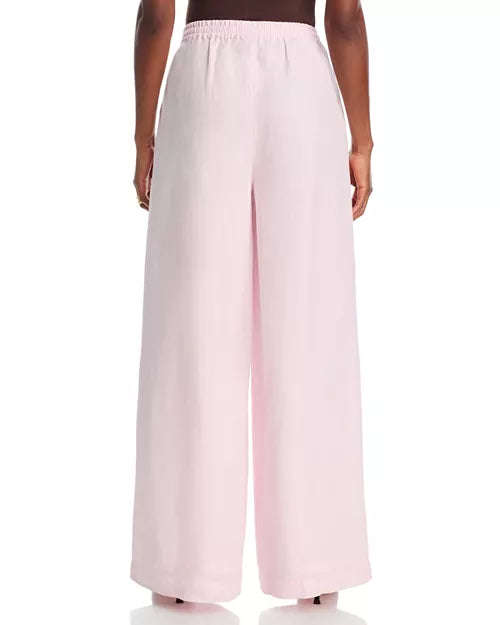 Cooper Linen Wide Leg Pants Pink Icing- French Connection