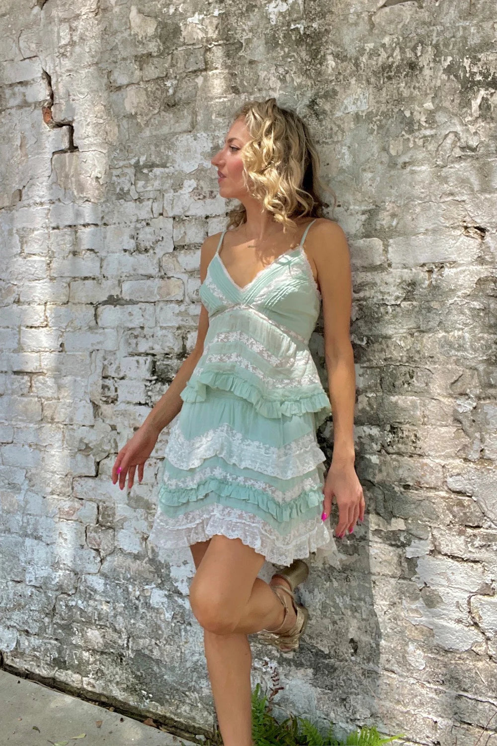 Faelith Lace Blouse- Eau de Nil