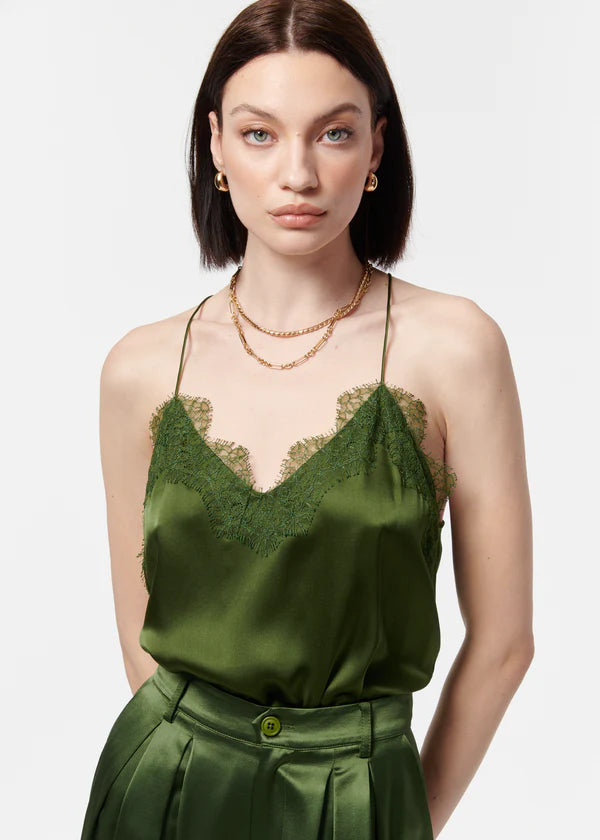 Racer Charmeuse Cami - Rosemary