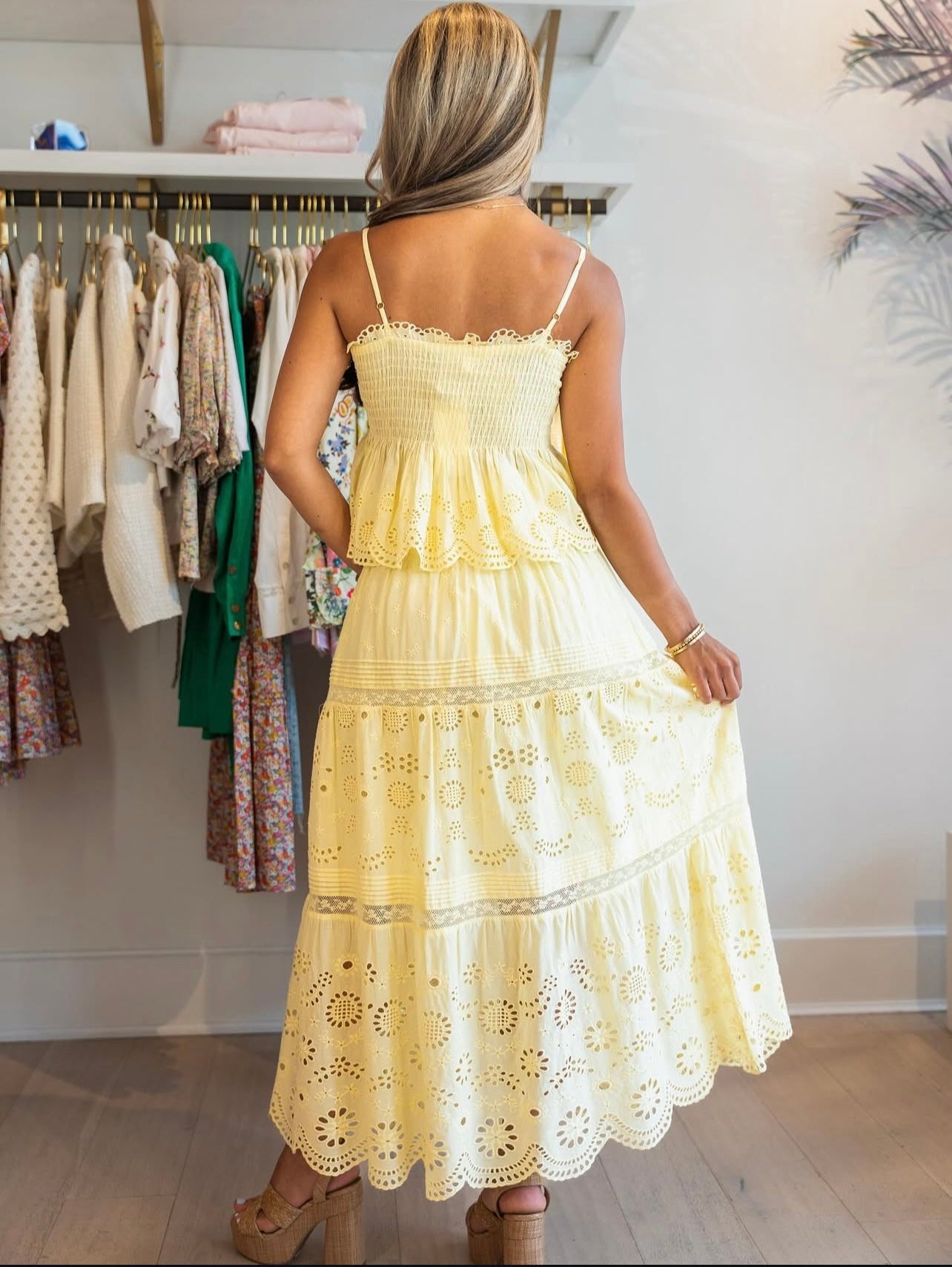 Condie Eyelet Lace Top - Citron