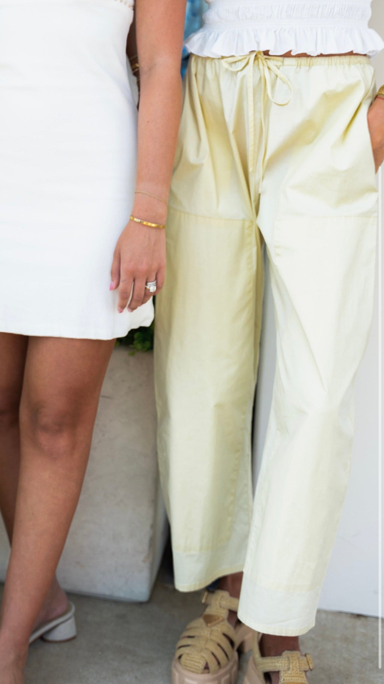 Theo Drawstring Poplin Pant - Lemonade
