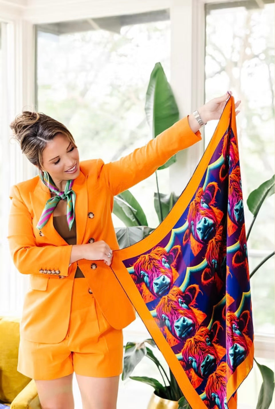 Dapper Cow Silk Scarf