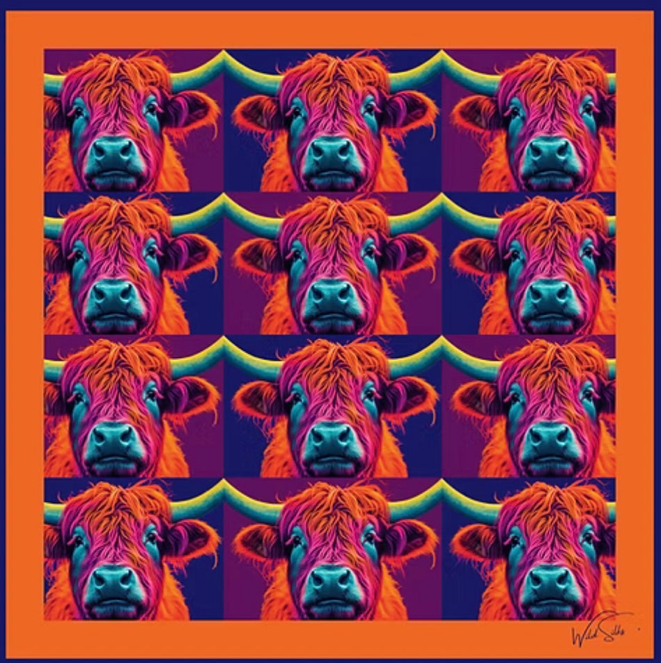 Dapper Cow Silk Scarf