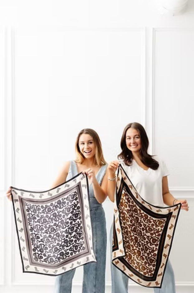 Paisley Boots Black/Brown Scarf
