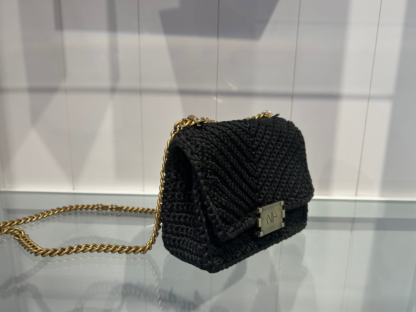 Black Woven Handbag