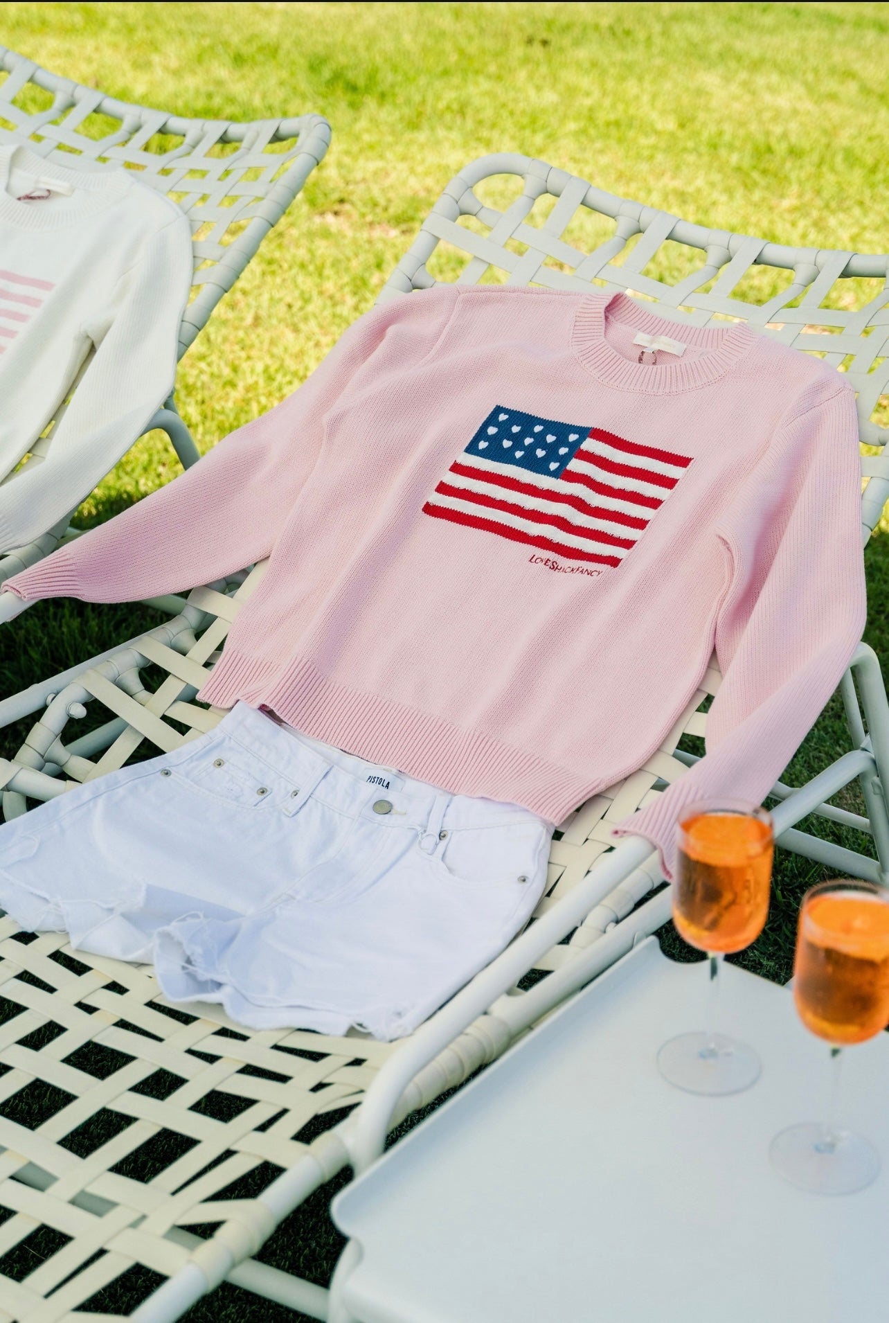 Ty Cotton Flag Pullover - Blushing Liberty