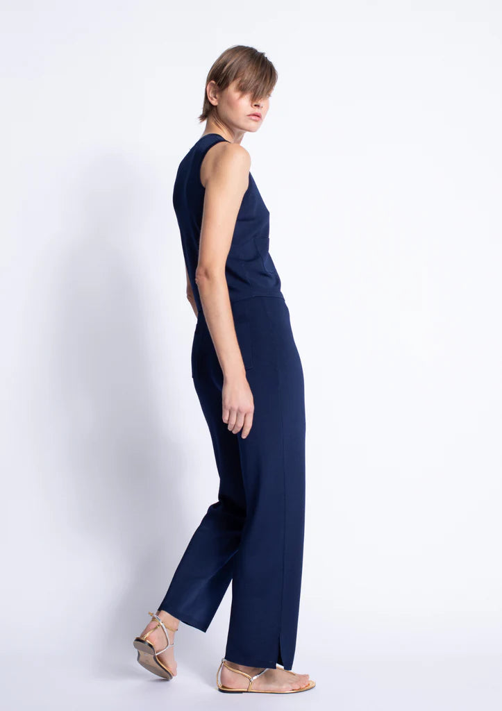Male Navy Knit Pants Set