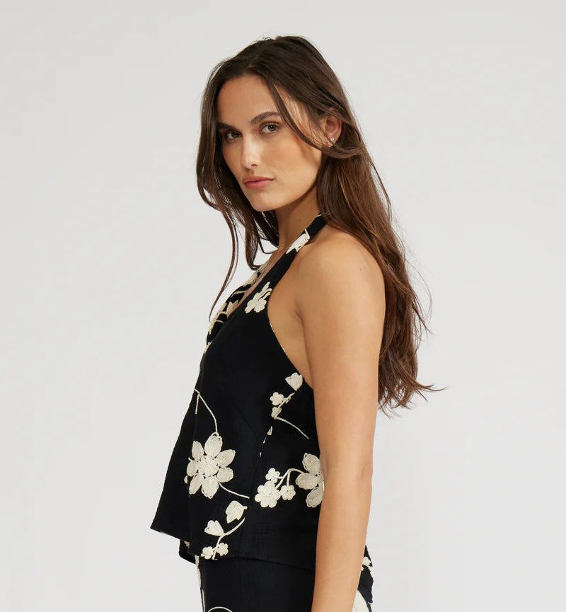 Fia Halter Top - BLK