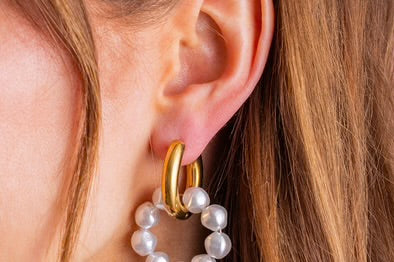 Madeline Pearl Huggie Earring
