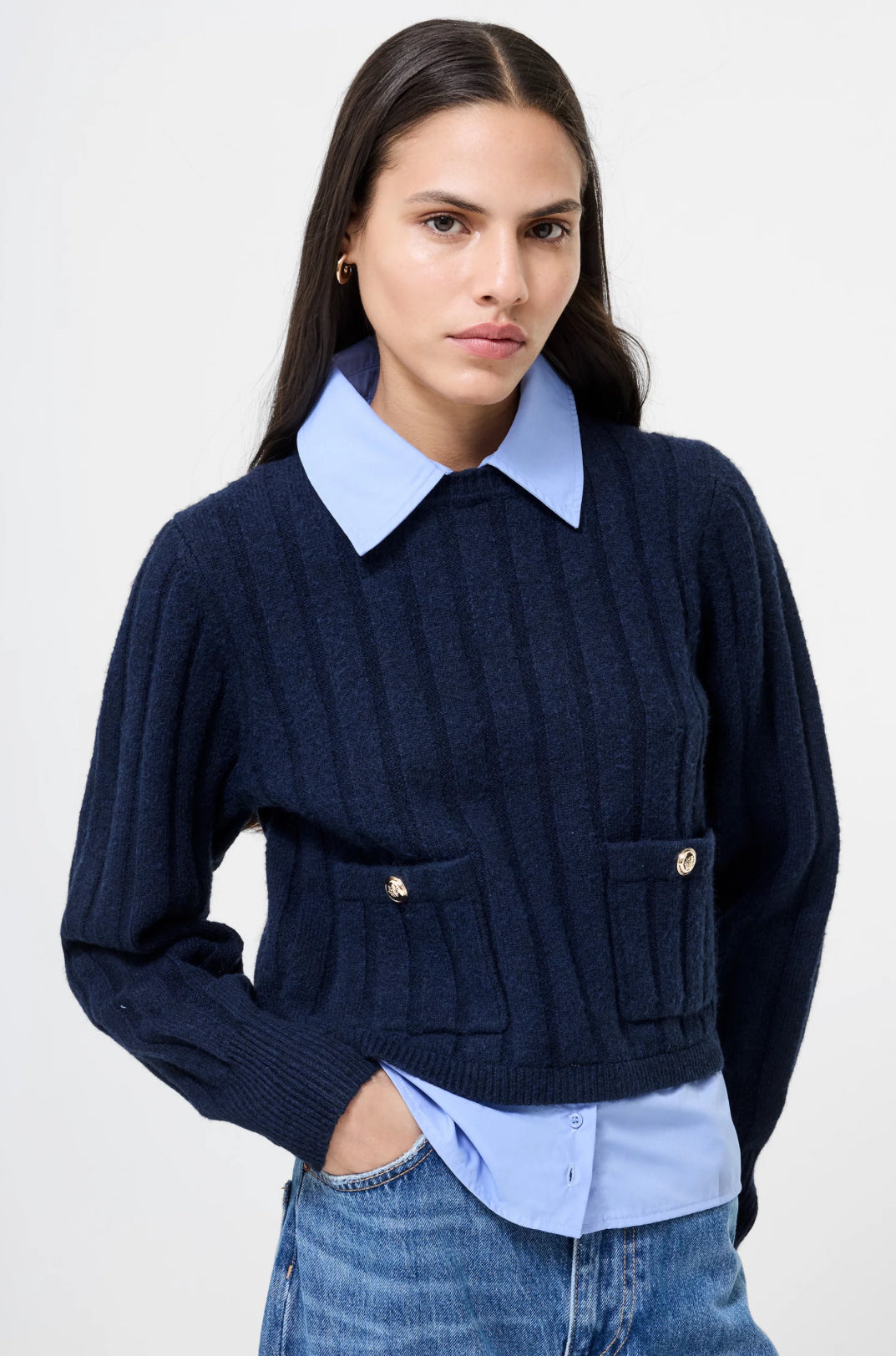 Ellie Knit Collard Pullover