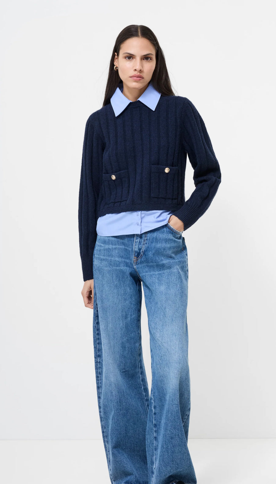 Ellie Knit Collard Pullover