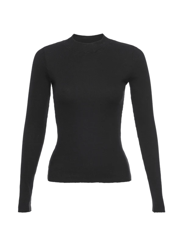 Gina Mock Neck Jet Black
