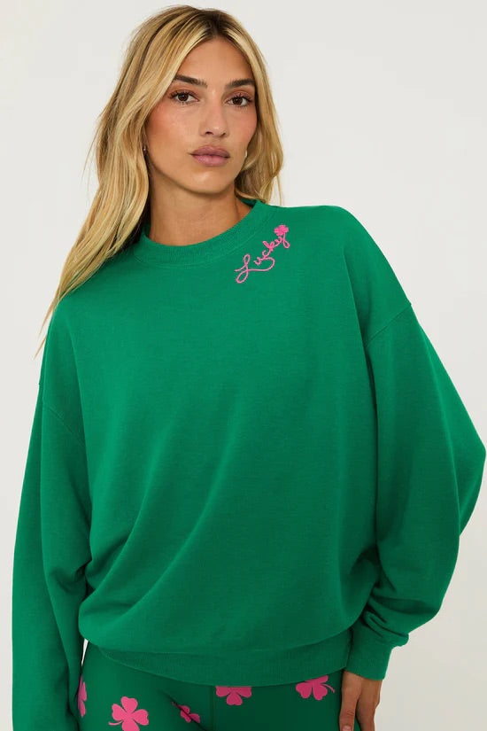 Devyn Oversized Sweatshirt- Lucky Clover