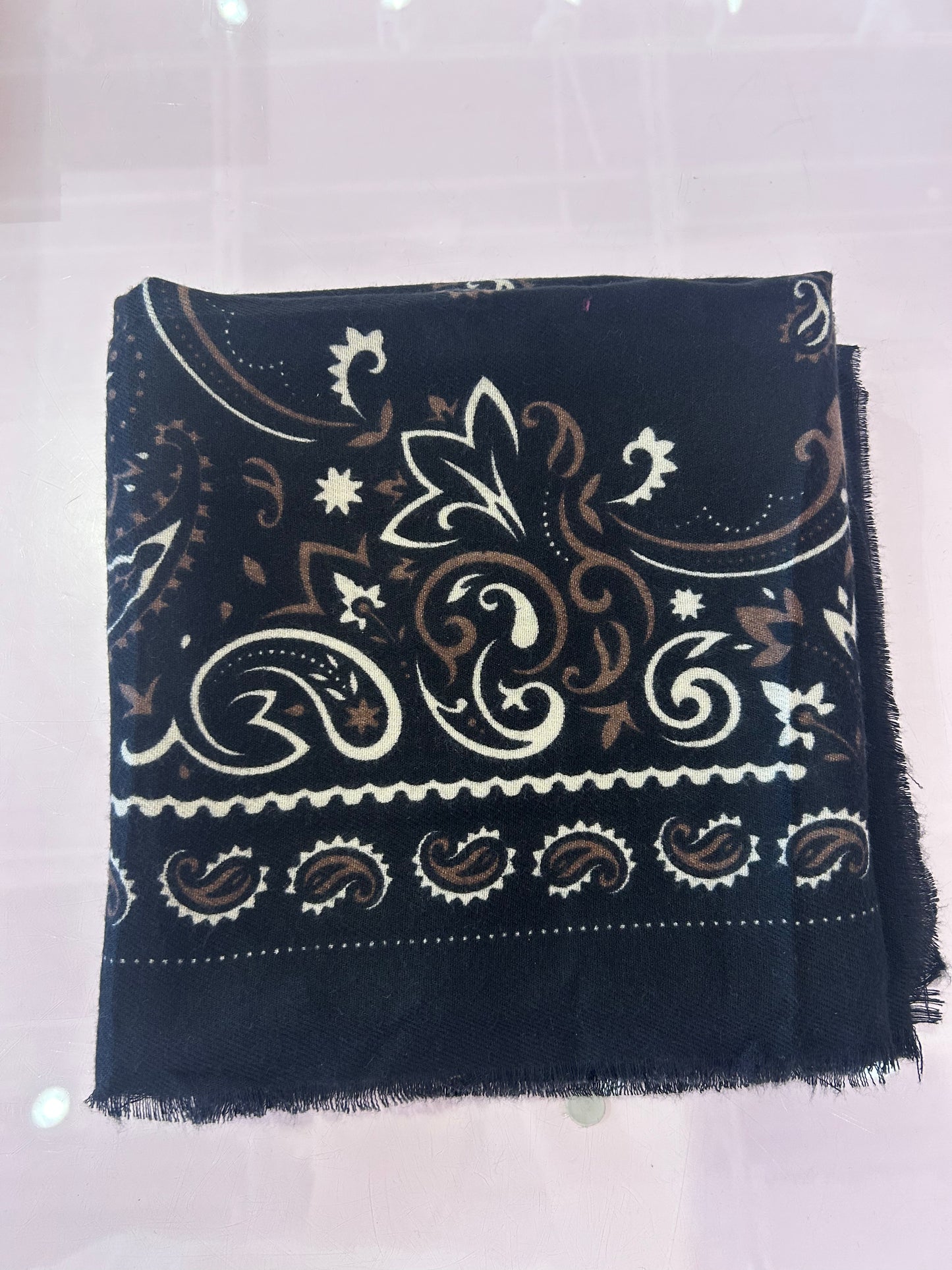 Paisley Black Scarf