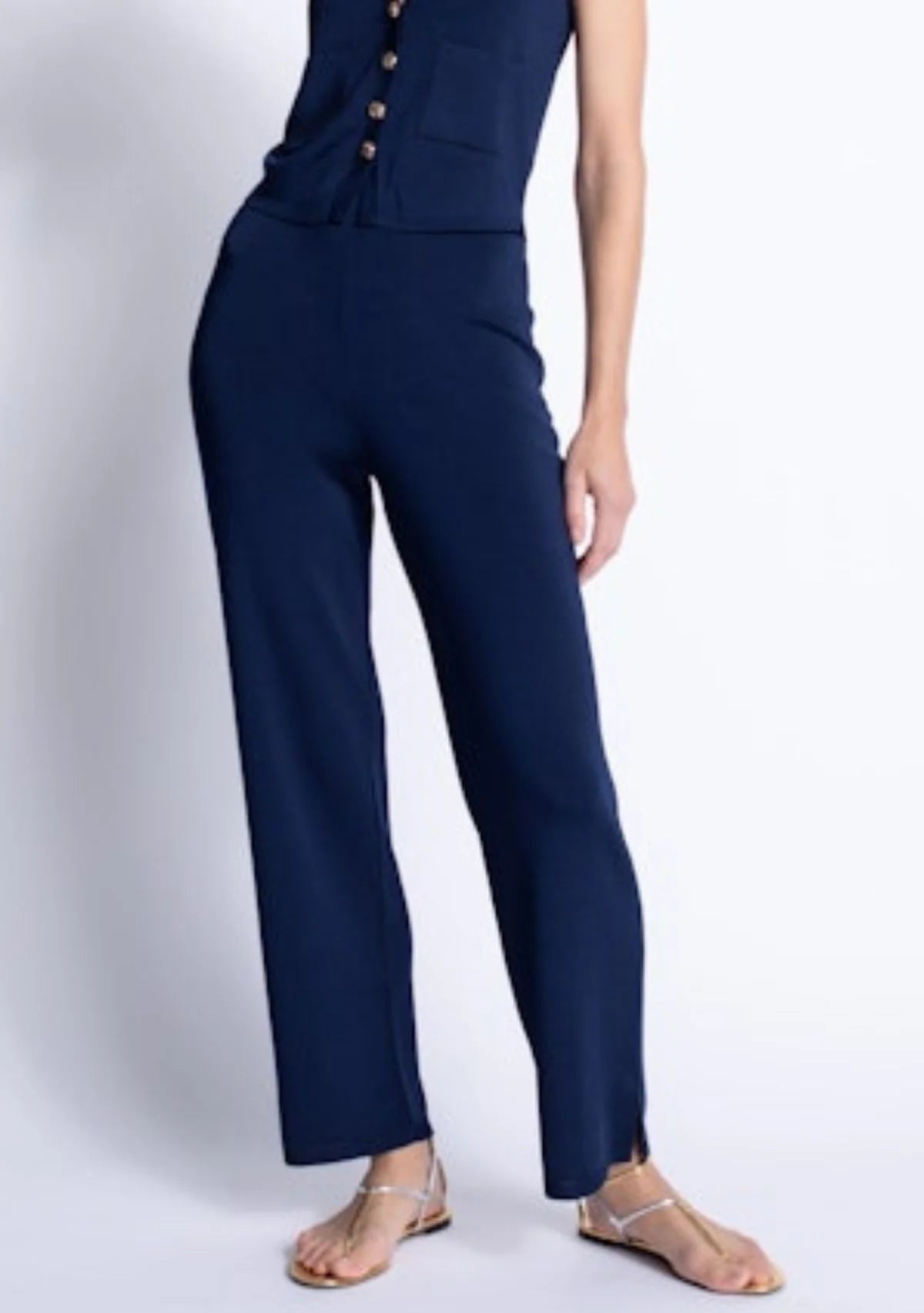 Male Navy Knit Pants Set