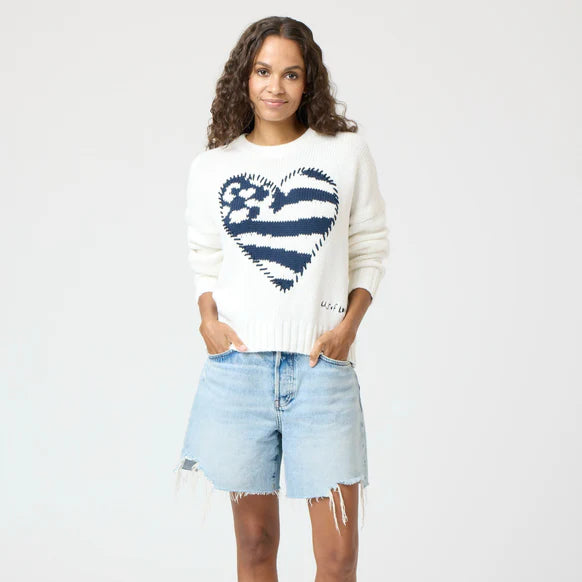 Boyfriend U.S. of Love Sweater - White
