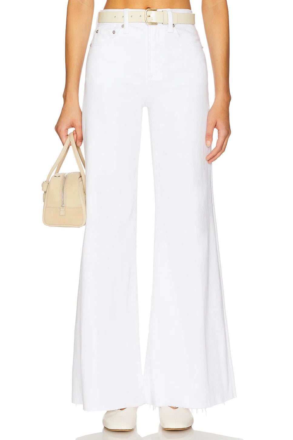 Izzy Mid Rise Wide Leg- Vivid White