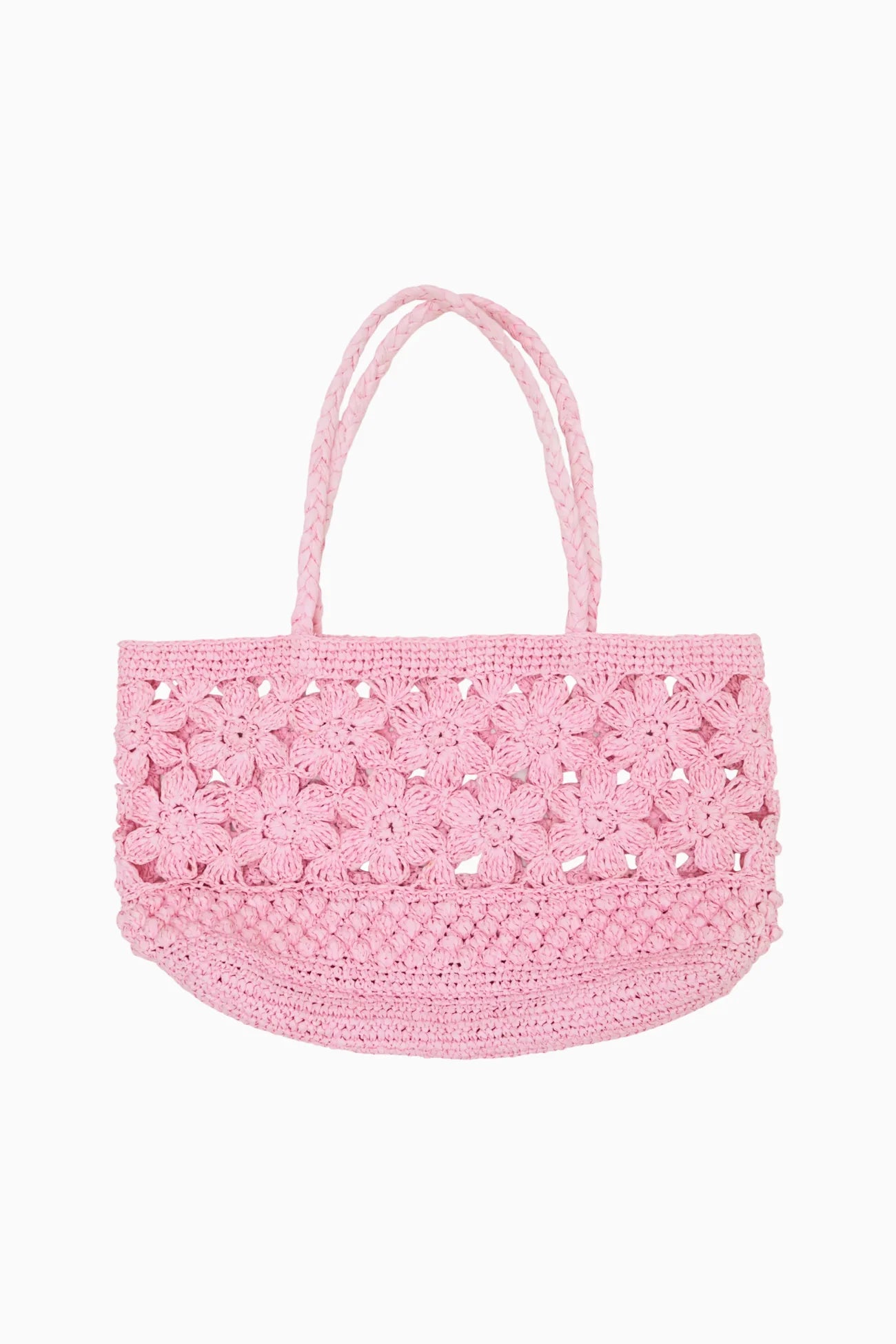Sharlo Floral Straw Bag Pink- LoveShackFancy