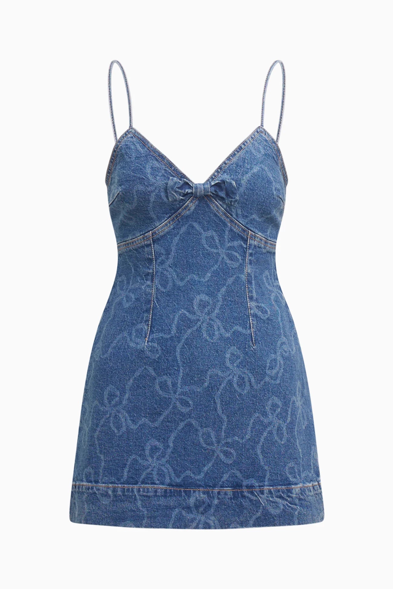 Solina Denim Bow Mini Dress