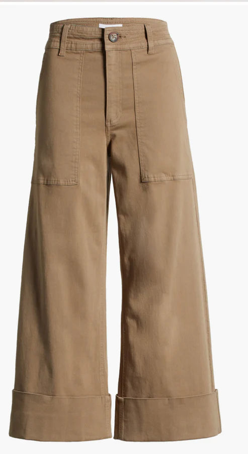 Maya Cuffed Hem Wide Leg-Biscuit