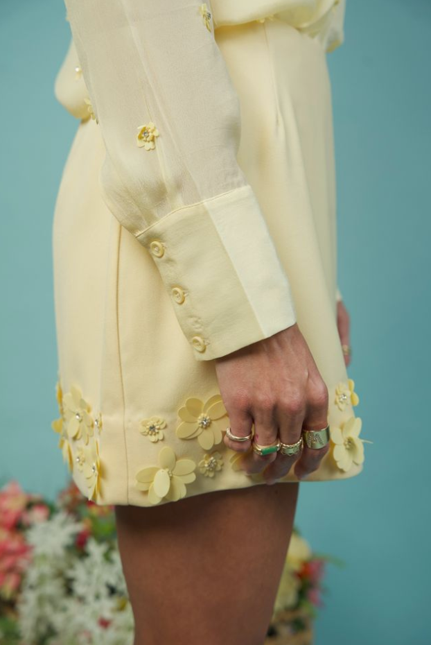 Ayla Embroidered Skort Pastel Yellow- Karina Grimaldi