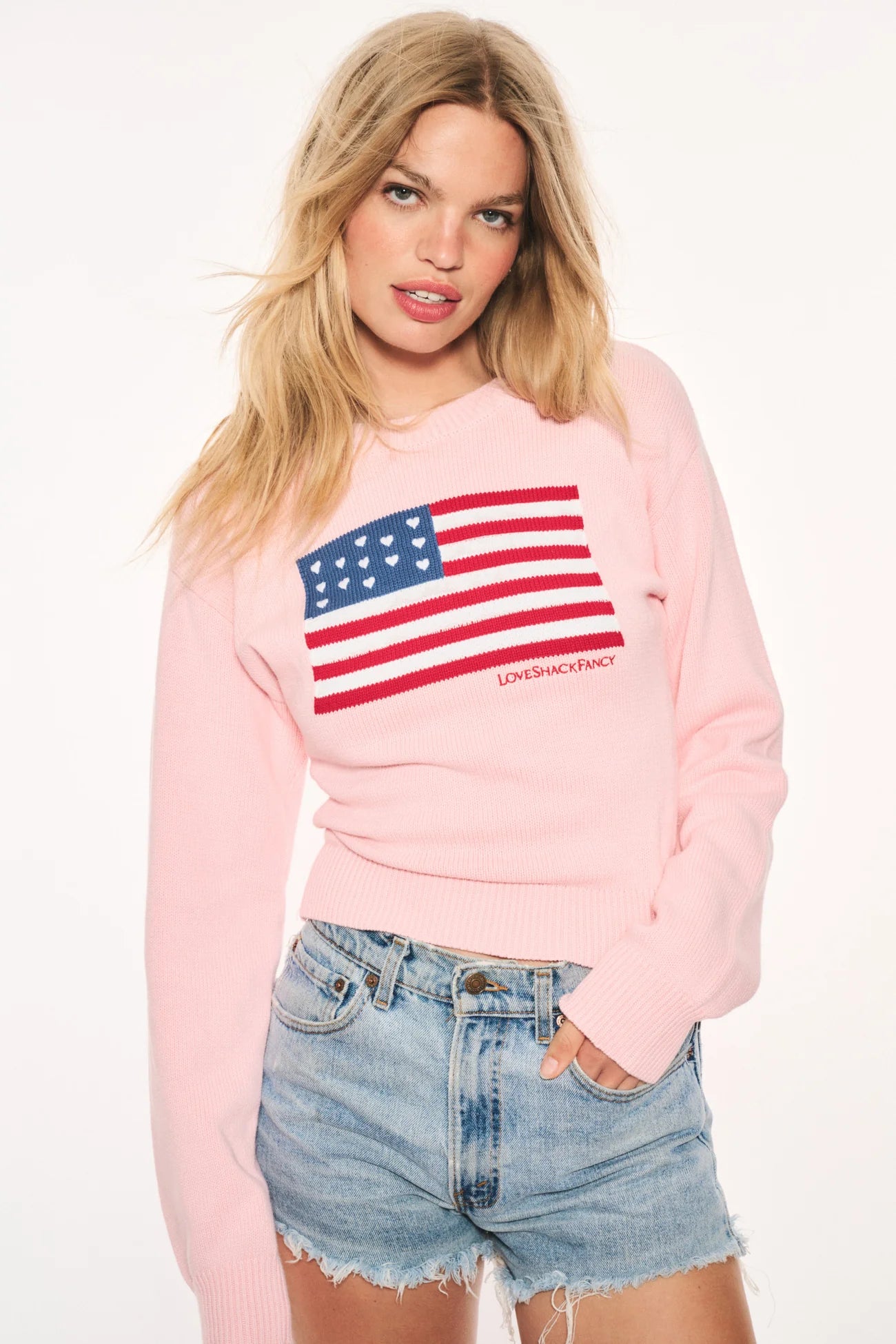 Ty Cotton Flag Pullover - Blushing Liberty