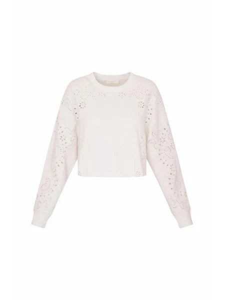 Lalo Pullover in True White- LoveShackFancy