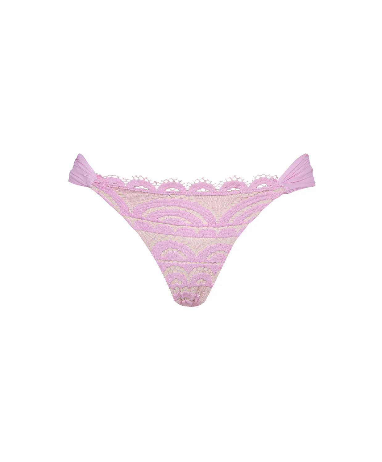 Rosé Lace Fanned Bikini Full Bottom- PQ Swim