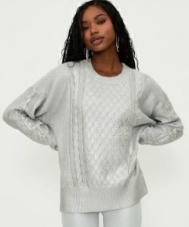 Callie Sweater Silver Cable