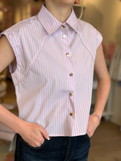 Mora Stripe Shirt-Pink Stripes