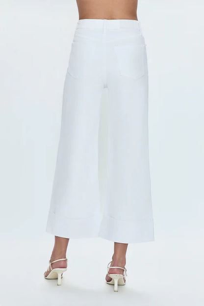 Lana Crop w/ Cuff High Rise Ultra Wide Leg