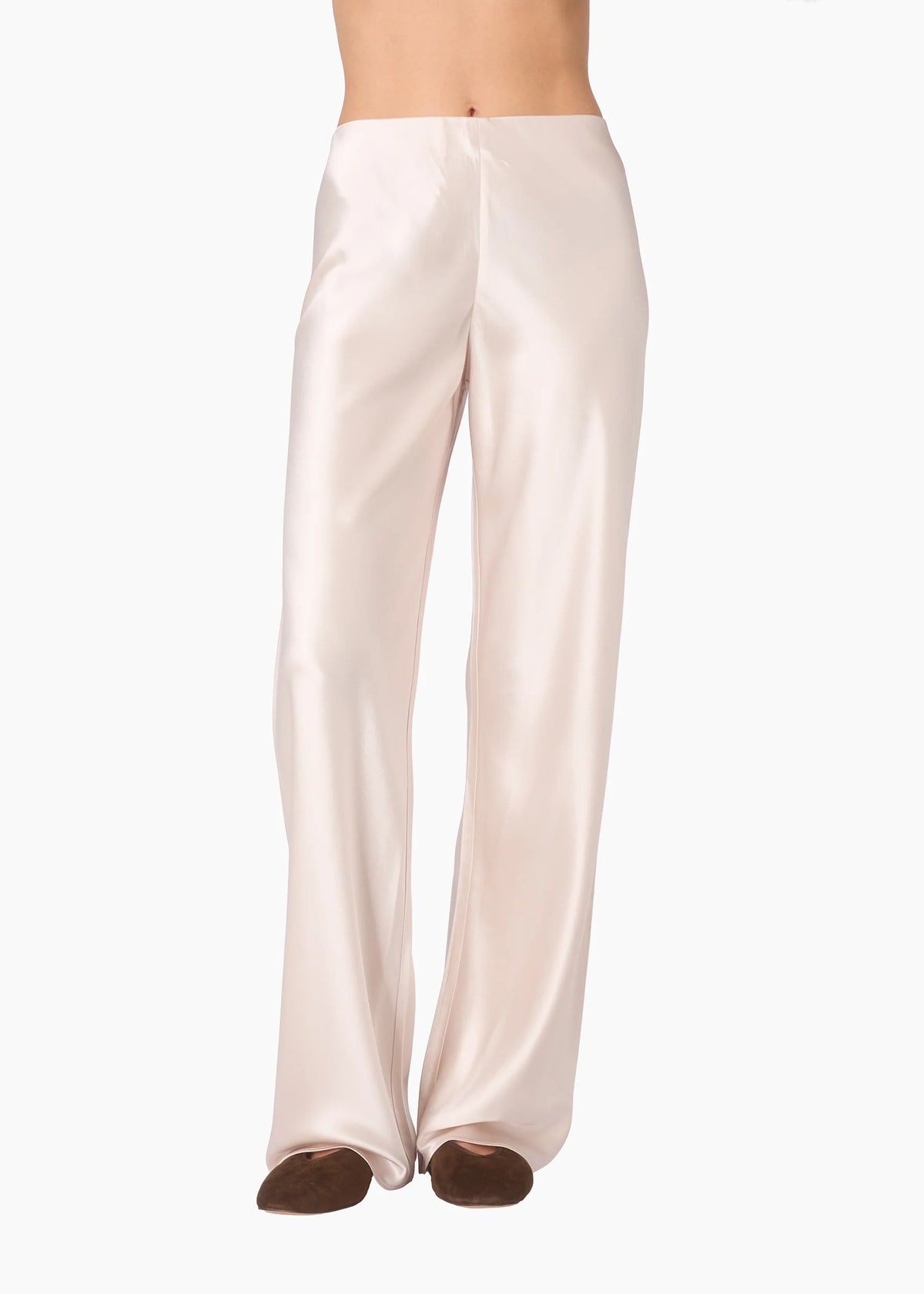 Bristol Mid Rise Pant Oat Midweight Refined Satin- Cami NYC