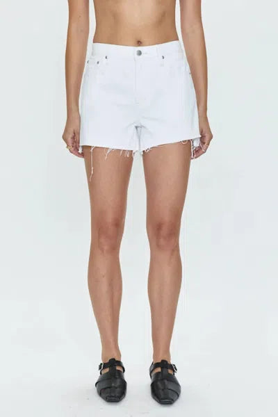 Connor Relaxed High-Rise Short White- Pistola Denim