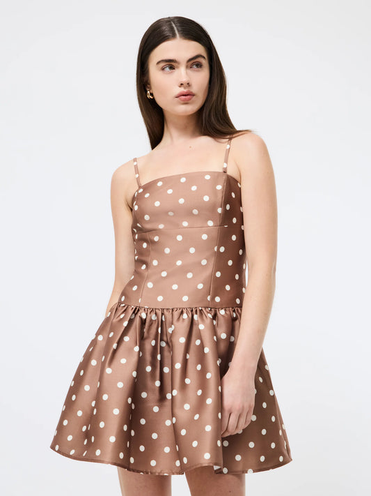 Structured Taffeta Polka Dot Dress
