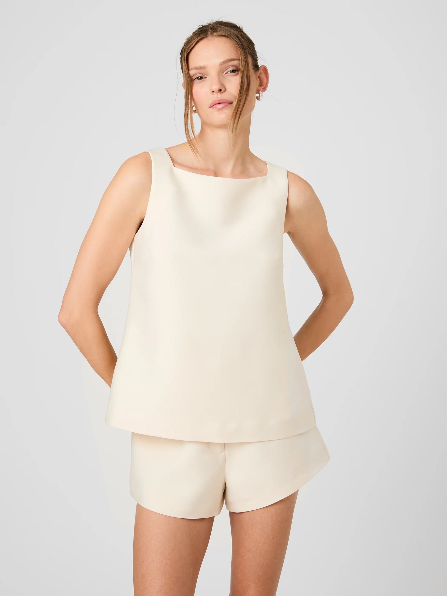 Structured Taffeta Sleeveless A-Line Top- French Connection
