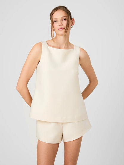 Structured Taffeta Sleeveless A-Line Top- French Connection