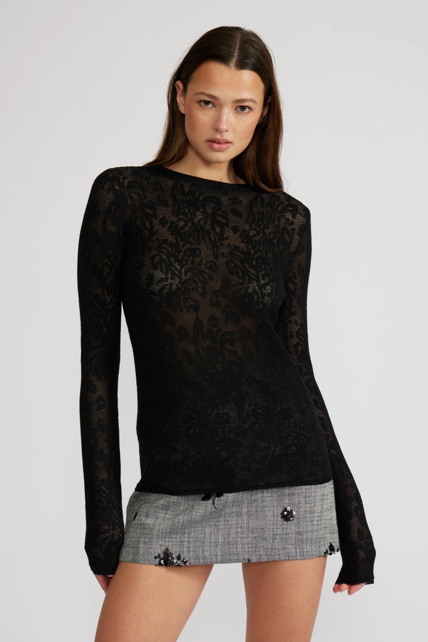 Mesa Lace Top-Black
