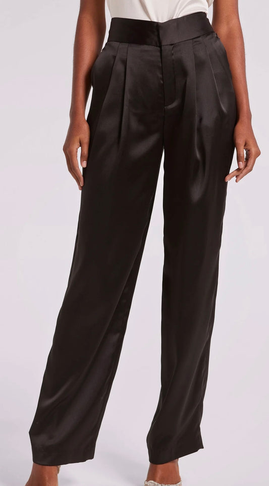 Keaton Satin Pants - Black