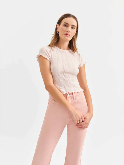 Pointelle Tee- Pink