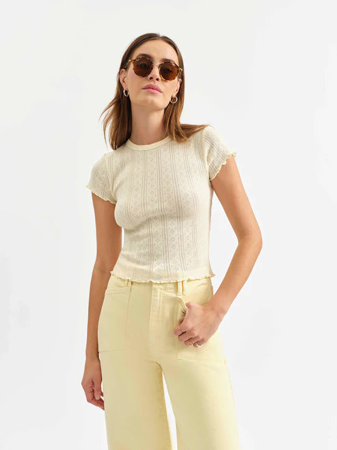Pointelle Tee- Butter