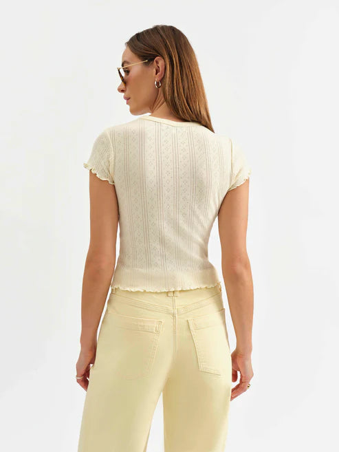 Pointelle Tee- Butter