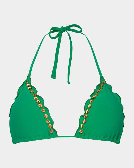 Clover Embroidered Lettuce Edge Top