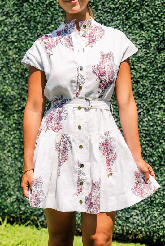 Zelie Print Mini Dress-Multi Floral