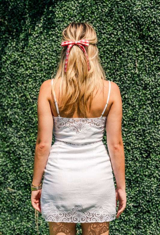 Balletta Gingham Bow Barette - LoveShackFancy