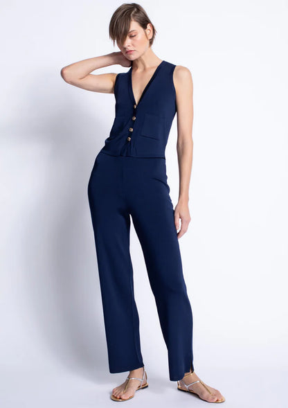 Male Navy Knit Pants Set