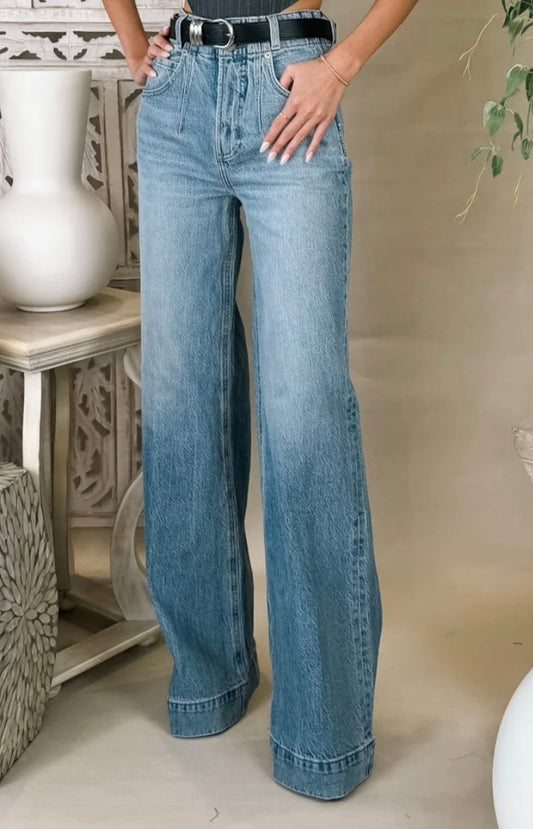 Lana DBL Button High Rise Ultra Wide Leg