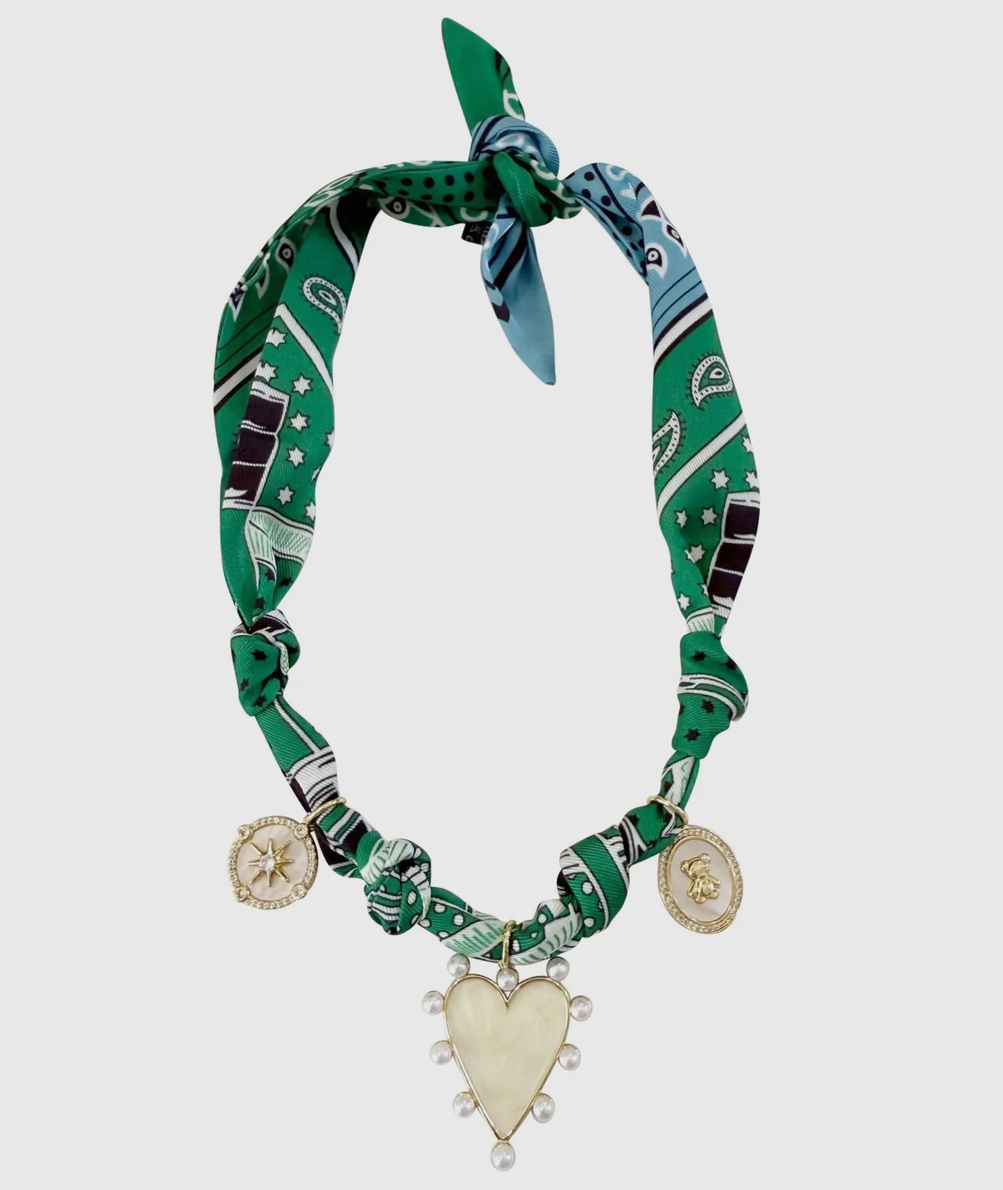 Rhonda Multi Charm Scarf Necklace