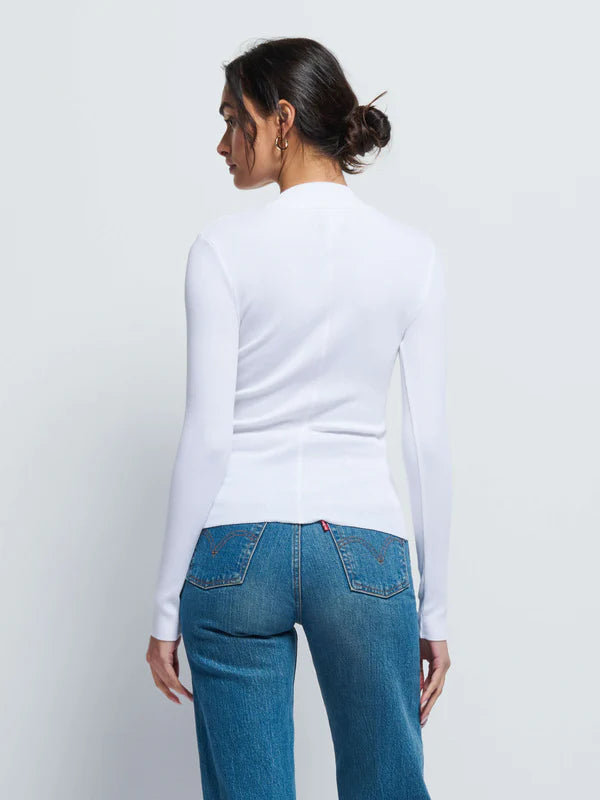 Gina Mock Neck White