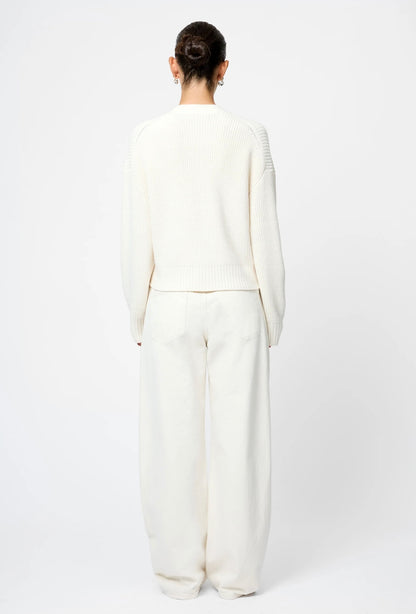 Babysoft Pearl Bow Sweater Cream